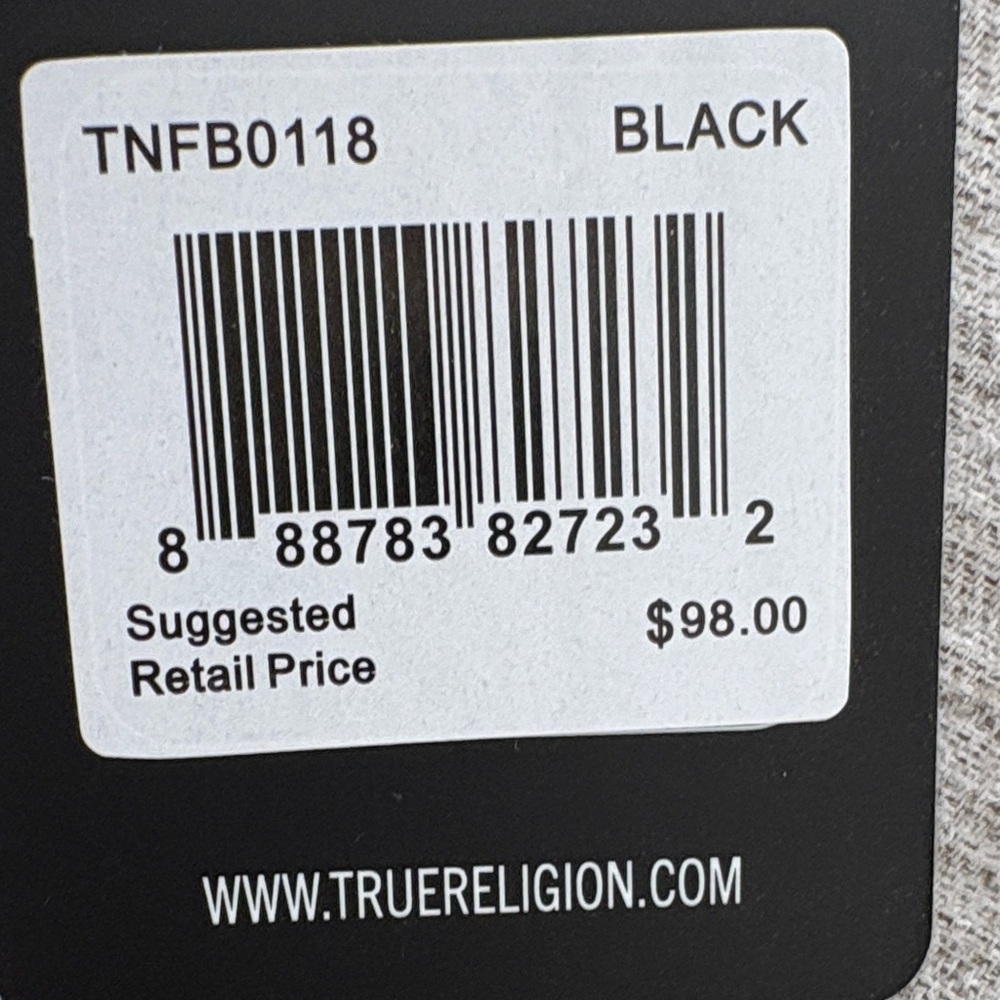 True Religion Black Textured Shoulder Bag with Gold Chain - Picture 10 of 10
